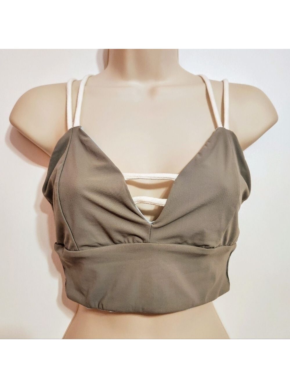 Briavia Reversible Strappy Bralette Top Green Blue M/L - Picture 3 of 10